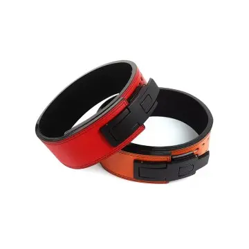 Double-breasted quick-buckle leather fitness belt